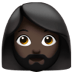 🧔🏿‍♀️ woman: dark skin tone, beard display on Apple